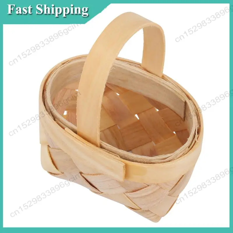 

-BABQ 4 шт. мини-плетеная корзина с ручкой, свадебная корзина с цветочным узором для девочек, подарочная коробка с цветочными конфетами и шоколадом, подарок для свадебной вечеринки