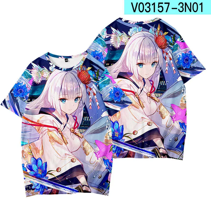 Cartoon Anime Azur Lane 3D Kawaii Character Printed T-shirts Fashion Men Women Harajuku Short sleeved Tees kids Cosplay Clothing