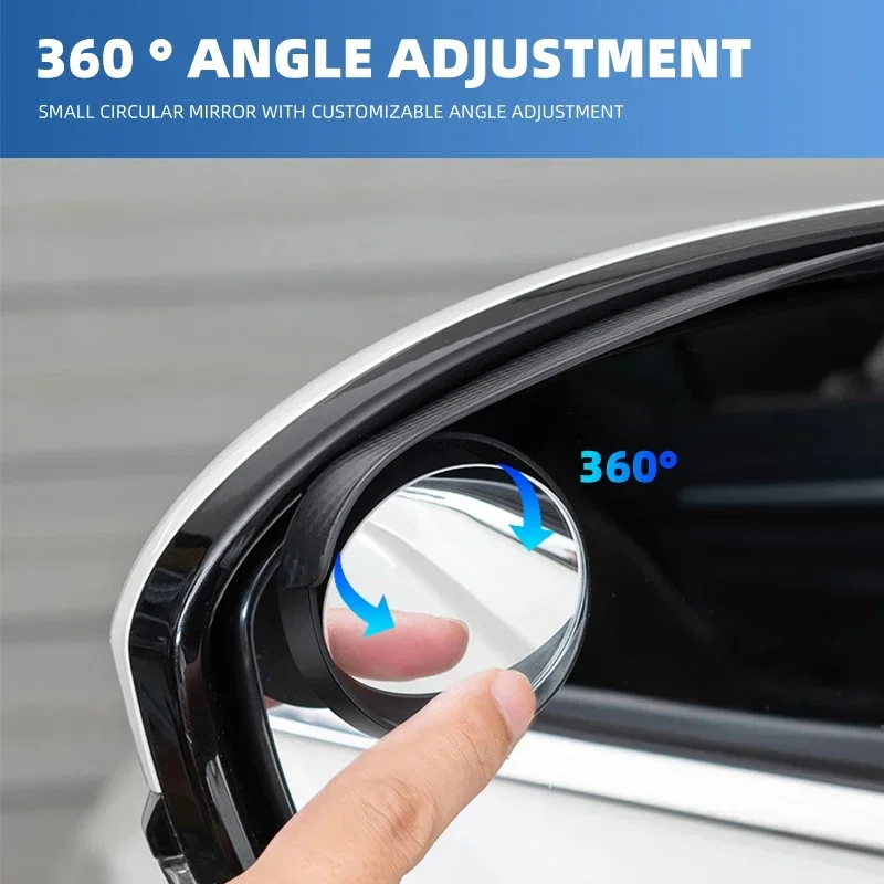 2in1 Car Rearview Mirror Rain Eyebrow Reversing Small Round Mirror For Audi A5 A6 C6 C5 A1 A7 A8 Q2 Q3 S3 A4 B5 B6 A3 8P 8V 8L view 5