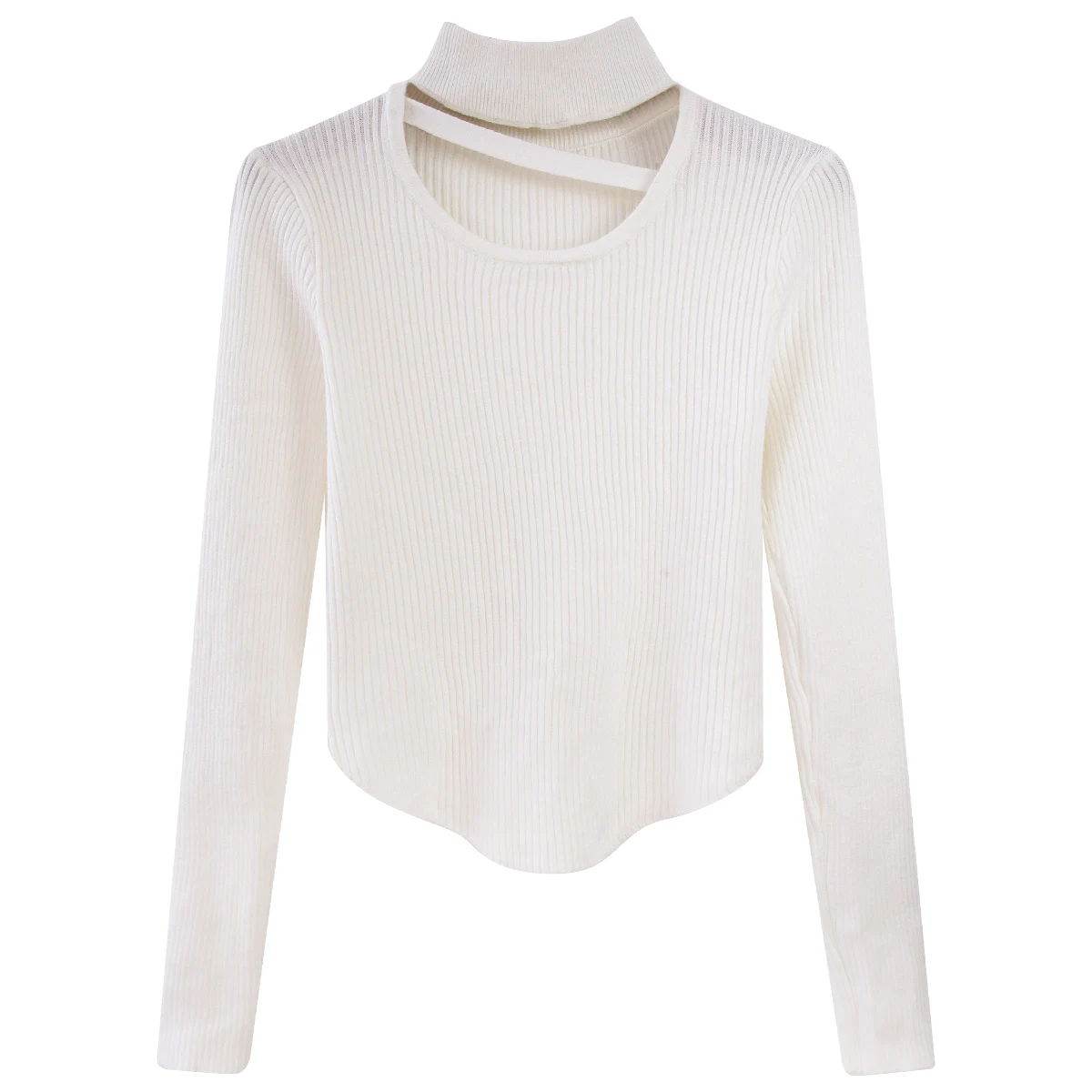 Maglieria calda da donna a maniche lunghe Top solidi Dolcevita coreano scavato Maglione da donna Autunno Inverno Pullover morbidi Maglione