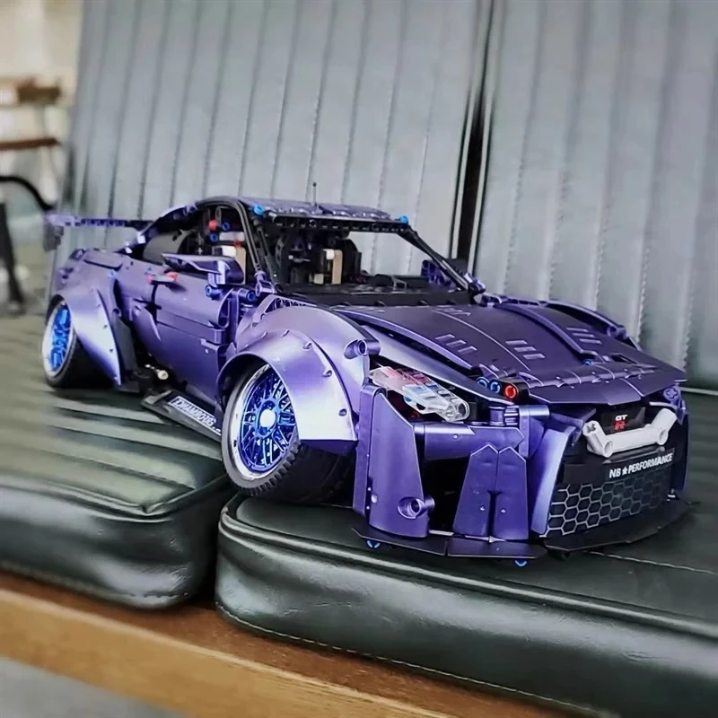 GTR Rare Purple Super Sports Car KBOX 10221 Building Blocks MOC Technical Vehicle Bricks Puzzle Toy Christmas Gifts For Boy Kids