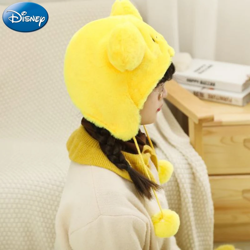 Disney Stitch Winnie the Pooh hat Winter plush thick ear protection hat cute cartoon antivento winter warm cap per bambini adulti