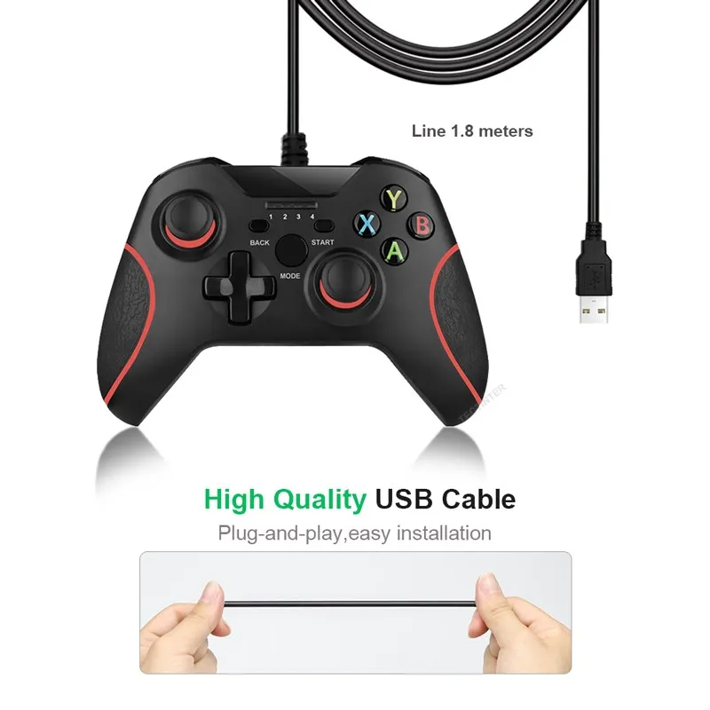لوحة ألعاب سلكية USB لوحدة تحكم عصا التحكم PS3 للكمبيوتر الشخصي لسوني PS3 وحدة تحكم ألعاب الفيديو للهاتف أندرويد Joypad ملحقاتها