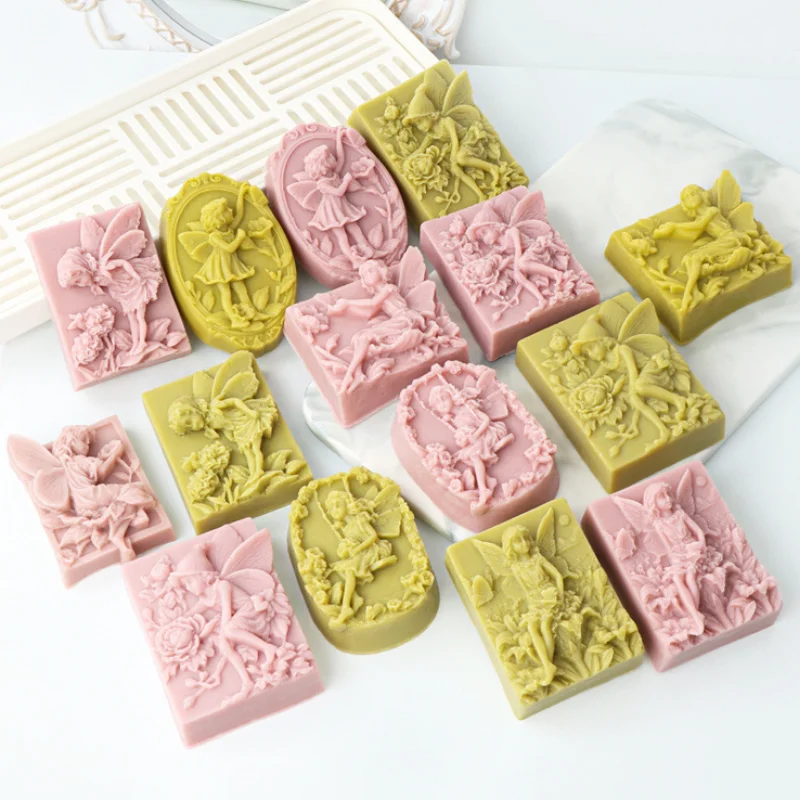 Flower Fairy Silicone Soap Mold DIY Elf Angel Girl Candle Resin Plaster Making Tool Geometry Chocolate Mould Home Decor Gifts