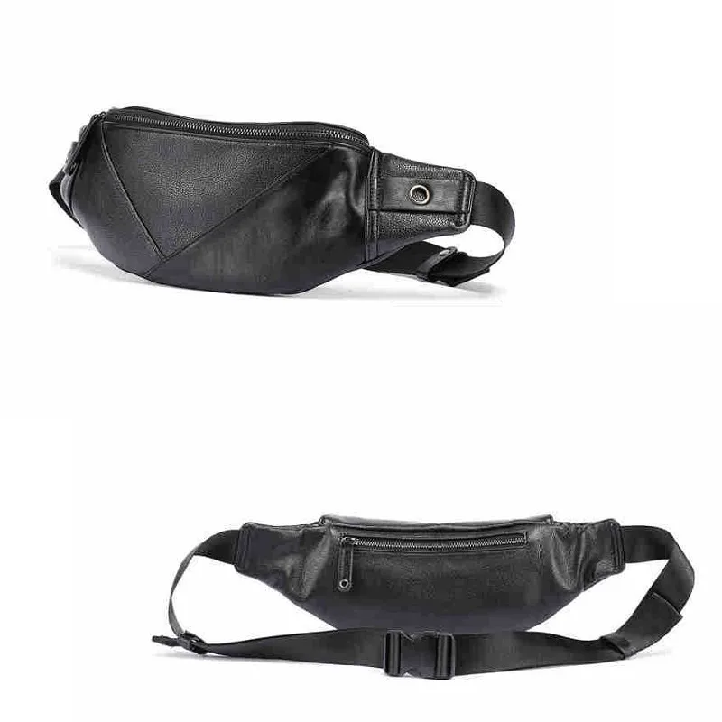 New men's  waist bag pack shoulder bags version  casual fashion trends black