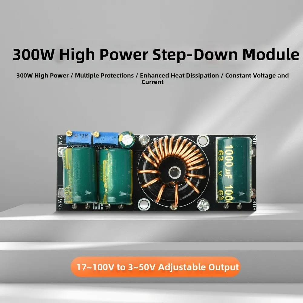 Adjustable Power Supply 300W Step Down Converter For DIY Electronics Projects Wide Voltage Range Input 17-100V DC