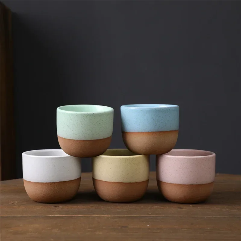 120ML Rough Pottery Retro Tea Cup Creativity Handmade Family Master's Cups Matte Kiln Coffee Mug Teahouse Chinese Kung Fu Teacup