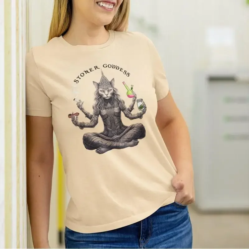 Stoner Cat Goddess T Shirt