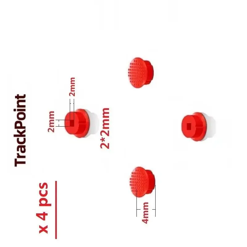 4pcs 2*2mm Laptop Red Nipple Rubber Mouse Pointer TrackPoint Cap for Lenovo ThinkPad T460 T470 T480S T490 T590 E480 E485 E560