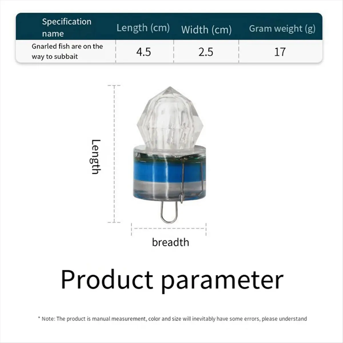 AA19 Mini LED Waterproof Fishing Bait Light Waterproof Fishing Bait Light Deep Drop Underwater Fish Lure Lamp Lights,A