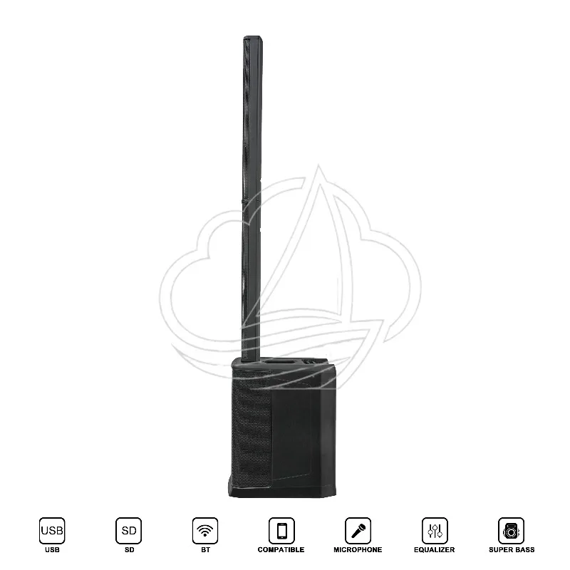 1200W Wireless Column PA Speaker Active High Fidelity Audio for Outdoor Stage Karaoke