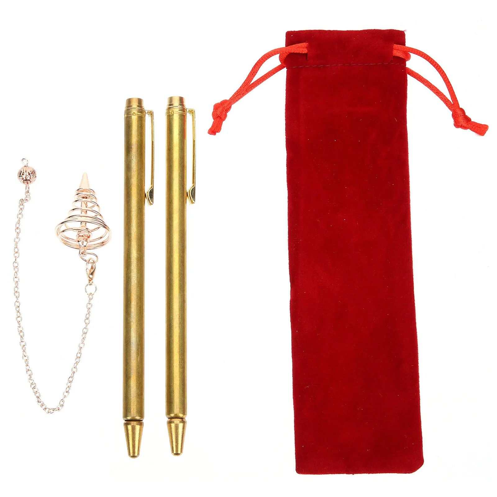 1Set Brass Dowsing Rod Lightweight Sturdy Retractable Divining L Rod for Water Source Metal Detection Feng Shui Practice