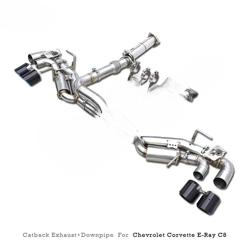 OEM Valve 3inch Exhaust Pipe for CORVETTE E-Ray Stingray Z51 C8 6.2L 2019-2025 Stainless Steel Catback Exhaust System