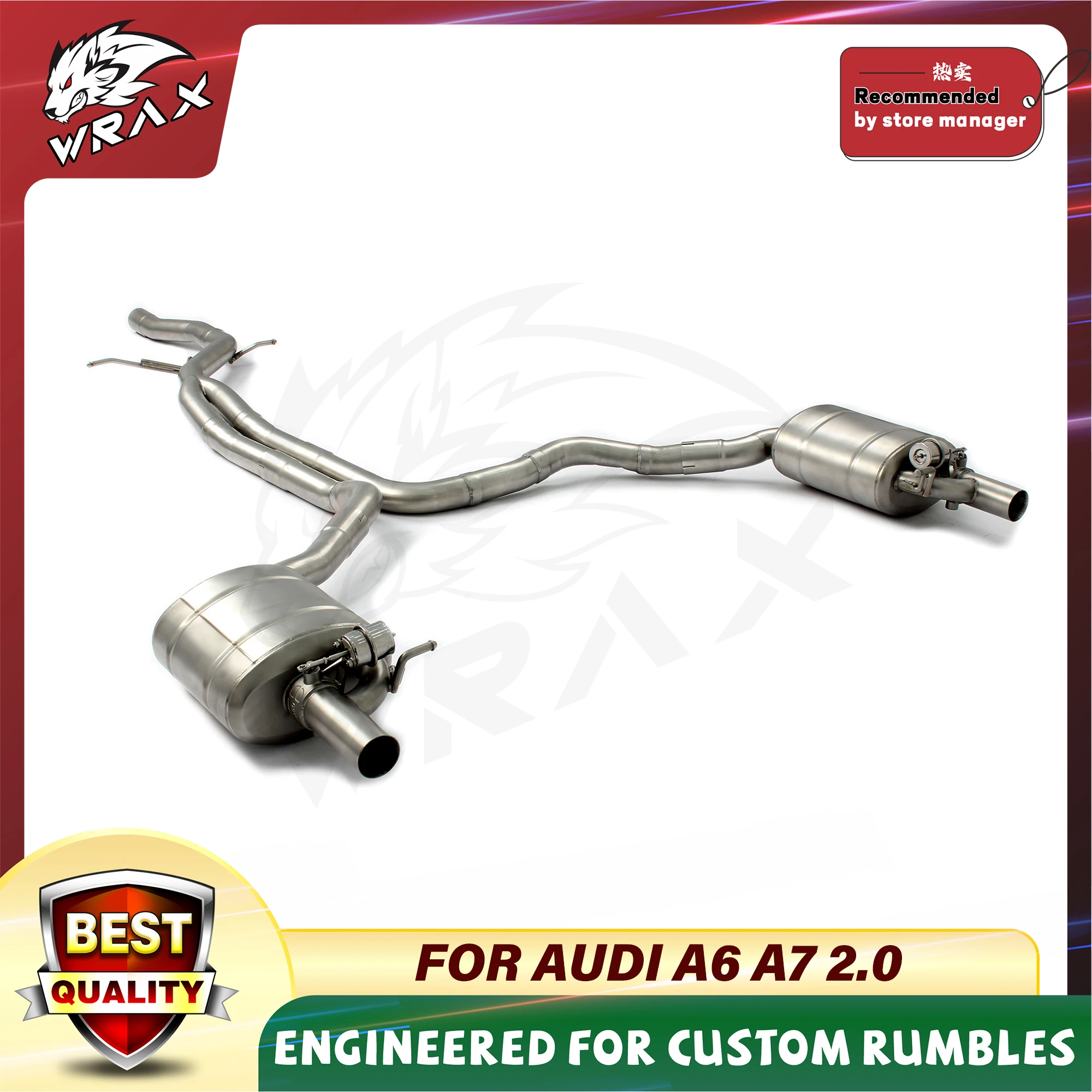 

WRAX Exhaust For AUDI A6 A7 2.0T Stainless Steel Mid-Tail Mid-Tail Catback High Performance Exhaust Exhaust Systems