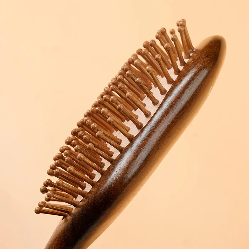 Sandalwood Air Cushion Massage Comb for Women Straight Curly Hair Butterfly Lily