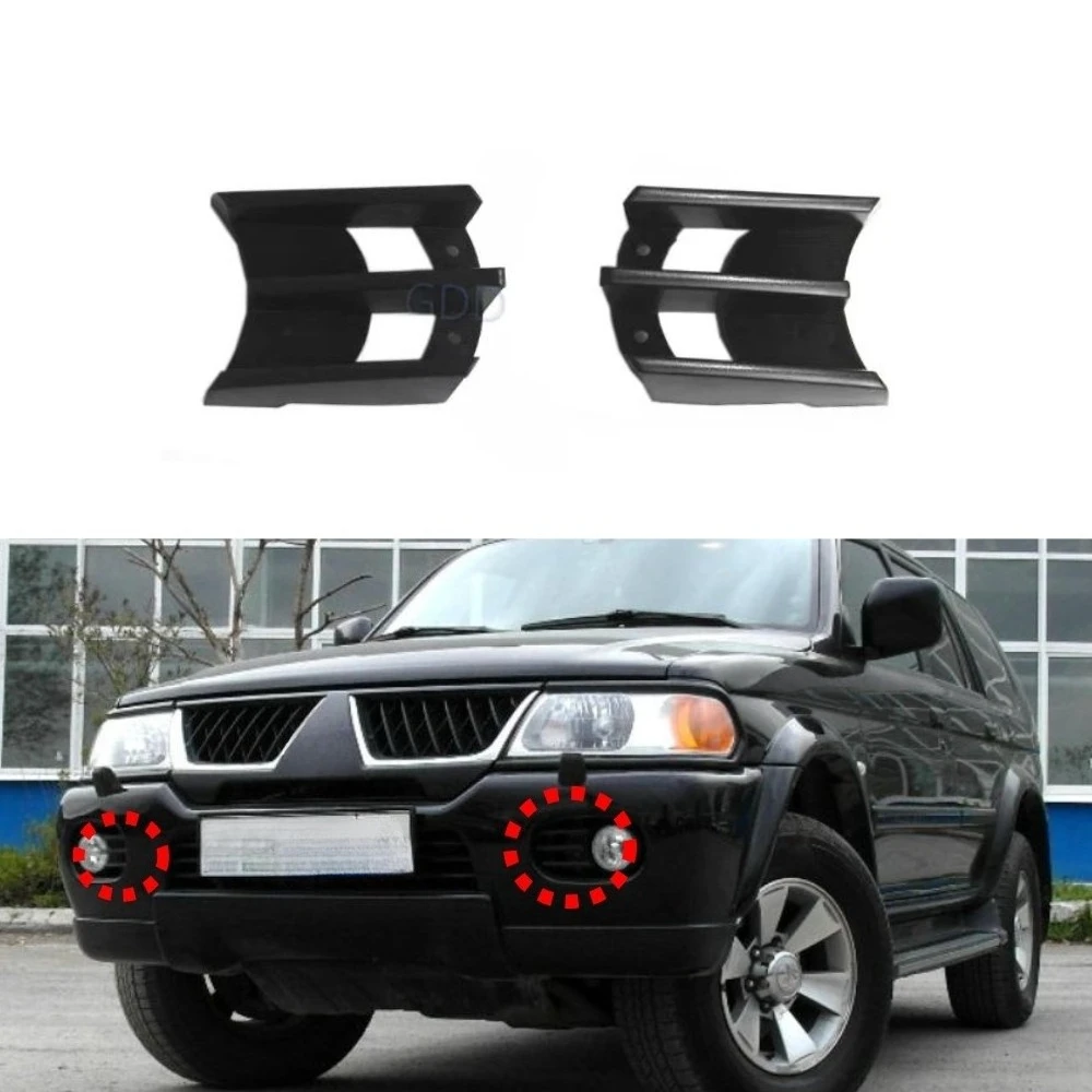 1 Piece Front  Light Cover Grille for Pajero Sport K80 K90 2000-2004 Front Bumper Grille Shield Insert Accessories MR496691