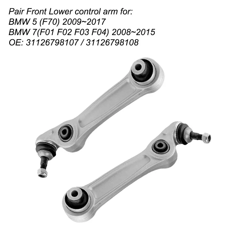 Pair Front Lower Control Arm with ball joint Straight For BMW 5 (F70) 2009~2017 BMW 7(F01 F02 F03 F04) 2008~2015 OE 31126798107