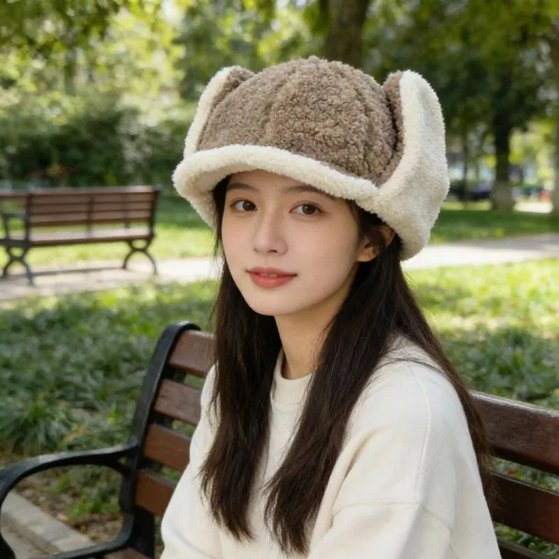 

Новые зимние утолщенные плюшевые шапки-бомберы для мужчин и женщин, зимние уличные теплые шапки для верховой езды, защита ушей, универсальные кепки-пилоты