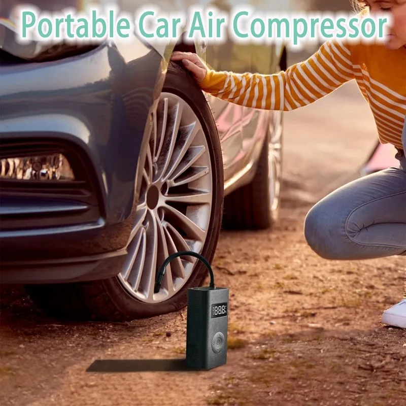 

Portable Mini Air Compressor Tire Inflator Automotive Tire Inflator Pump Electric Motorcycle Pump Automatic Release Pump Tool