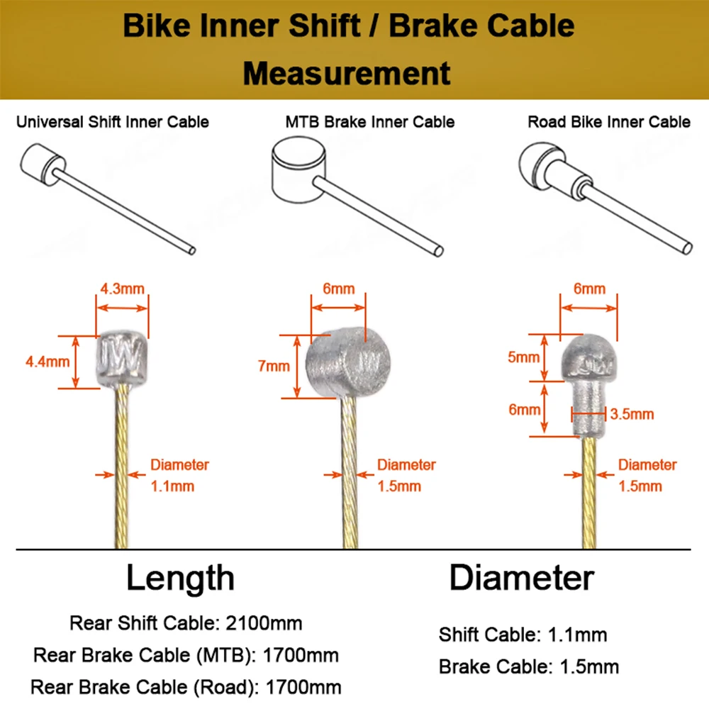 HEPPE Cables de freno de palanca de cambios para bicicleta de montaña, juego de Cables de acero inoxidable, desviador delantero y trasero