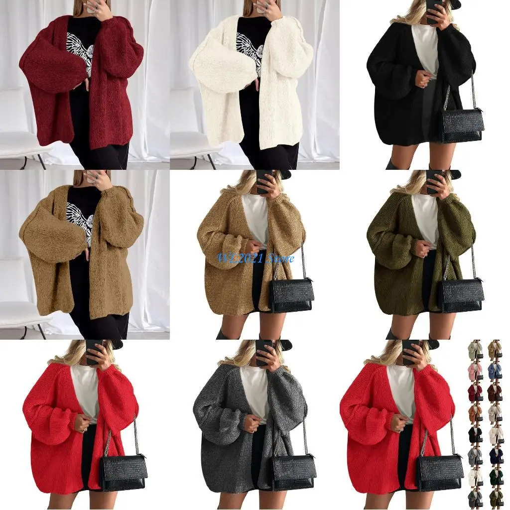 

G5GC Women's loose large autumn long-sleeved lantern sleeve light sweater