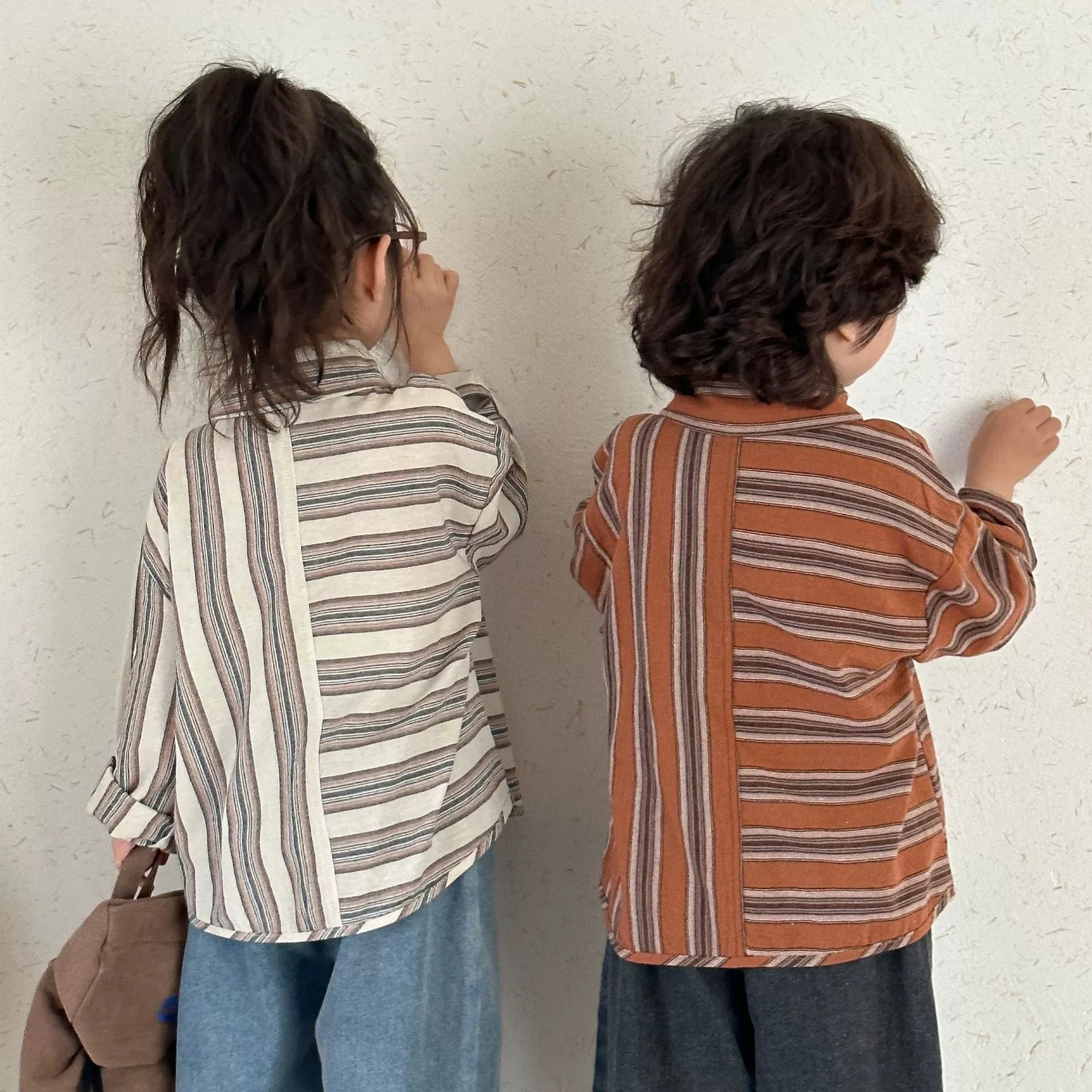 2026 Spring Autumn 1 2 3 4 6 8 10 12 Years Children Soft Cotton Solid Color Long Sleeve School Kids Baby Girl Boy Blouse Shirt