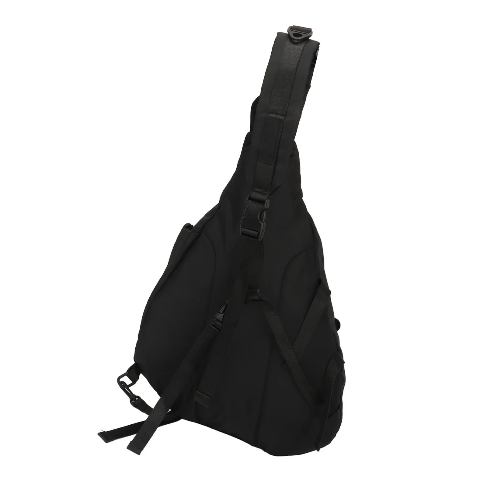 Große schwarze Umhängetasche, wasserdichter Sling-Rucksack, Oxford-Stoff, Outdoor-Sport-Brusttasche für Männer und Frauen, großer schwarzer Sling-Rucksack – Detail 8