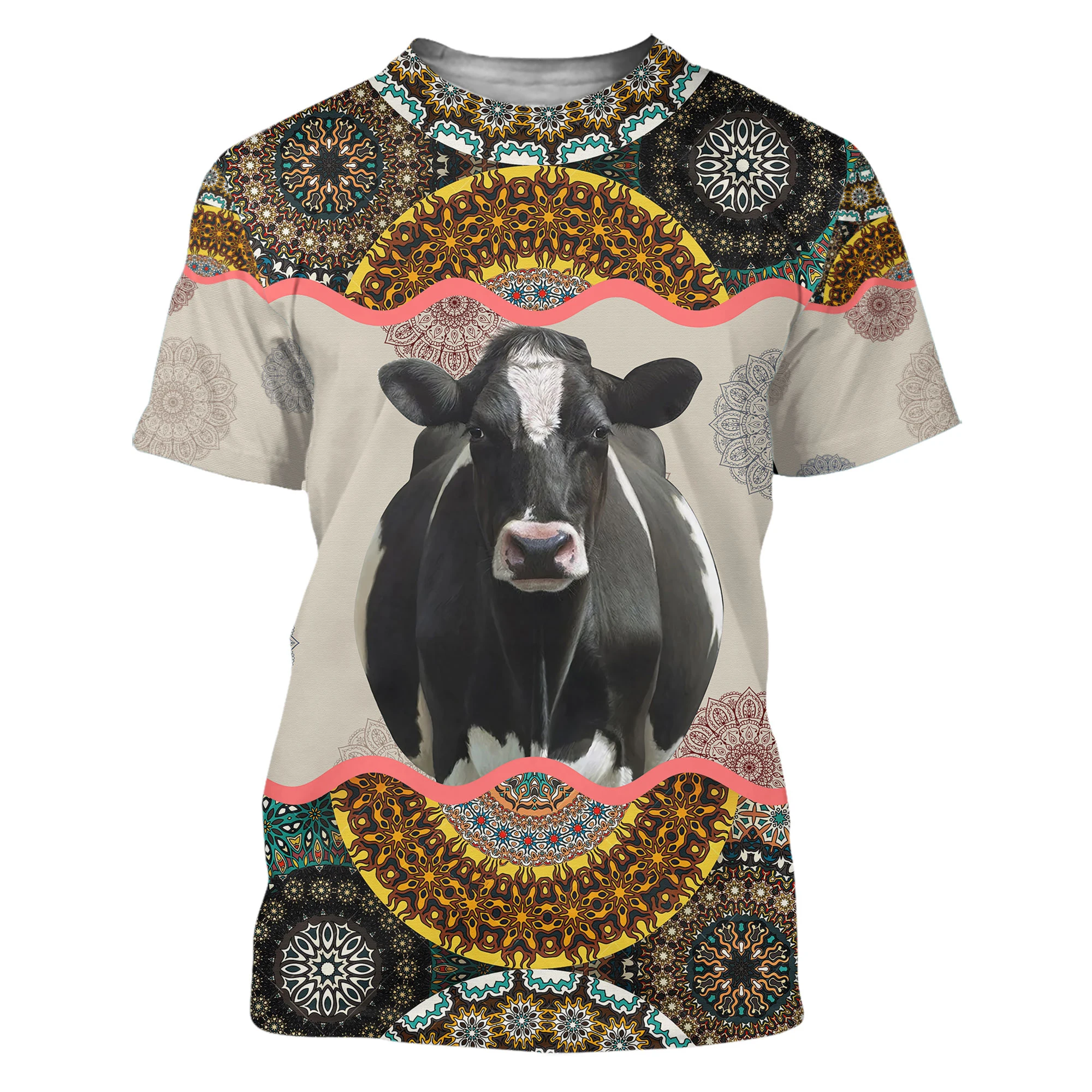 2023 Summer 3D All Over Printed Men's T-shirt Cow Bees Pig  Chicken Koala Hippie Dragonfly Oversized Clothing Unisex O-neck Tops