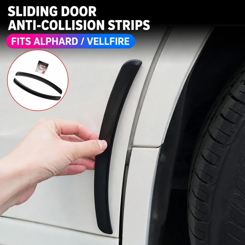 Car Door Protector Strips for Toyota Alphard Vellfire 20/30/40 Series PVC Anti-Scratch Edge Guards Black Stickers Accessories