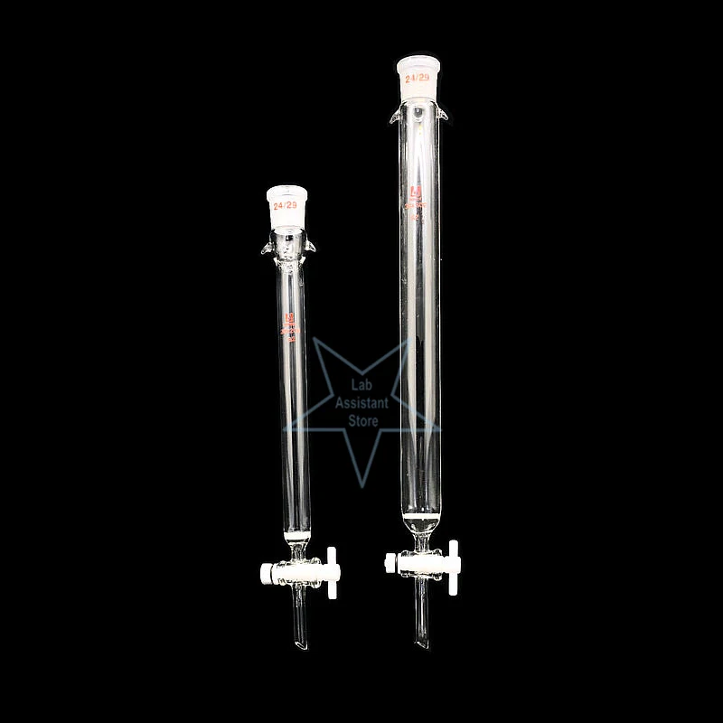 

1pcs Lab 24 # Glass Chromatography Column with G2 Sand Plate and PTFE Piston 15 20 25 30 40 50 60*200 300 400mm