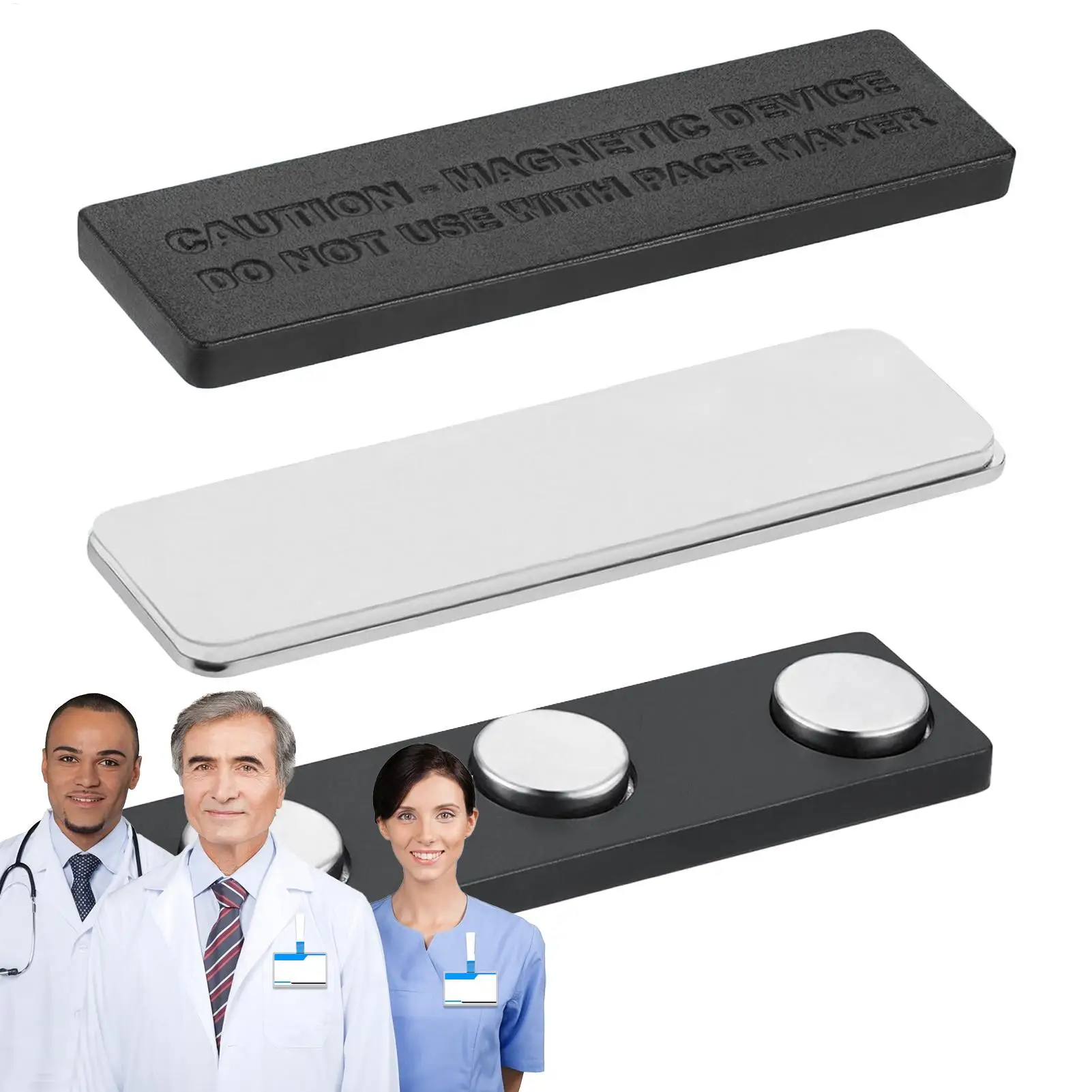 Magnetic Name Badge Holders with Strong Magnetic Clips Durable Name Tags for Office  Uniform Employee Secure Name Display