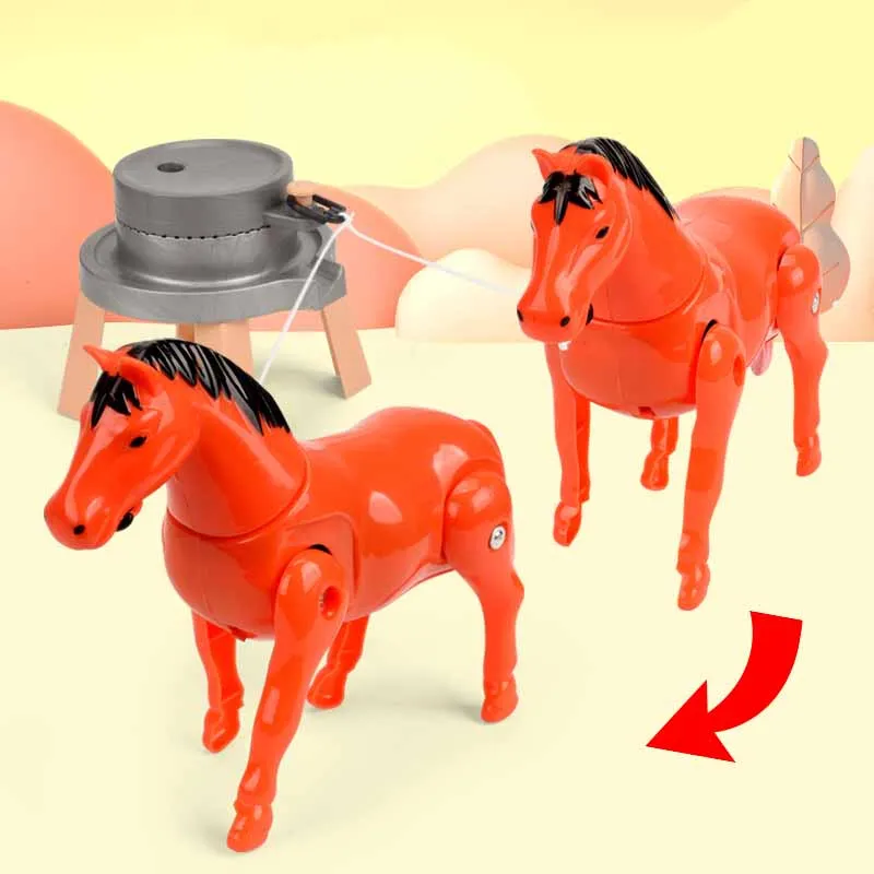 Kids Electric Toys Simulation Pull Grindstone Horse Toys Baby Interactive Horse Walking Pull Grindstone Childhood Nostalgia Toys