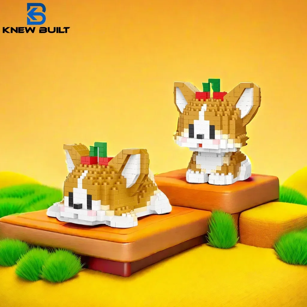 

Knew Built Cute Dog Micro Mini Building Blocks Toys Set: Build One of Two Adorable Styles Multiple Colors for Endless Fun Gift