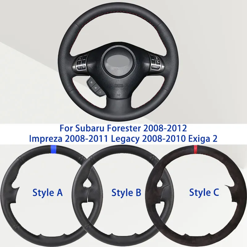 

Microfiber Synthetic Leather Car Steering Wheel Cover For Subaru Forester Impreza Legacy 2008-2010 Exiga 2 Automotive Grip