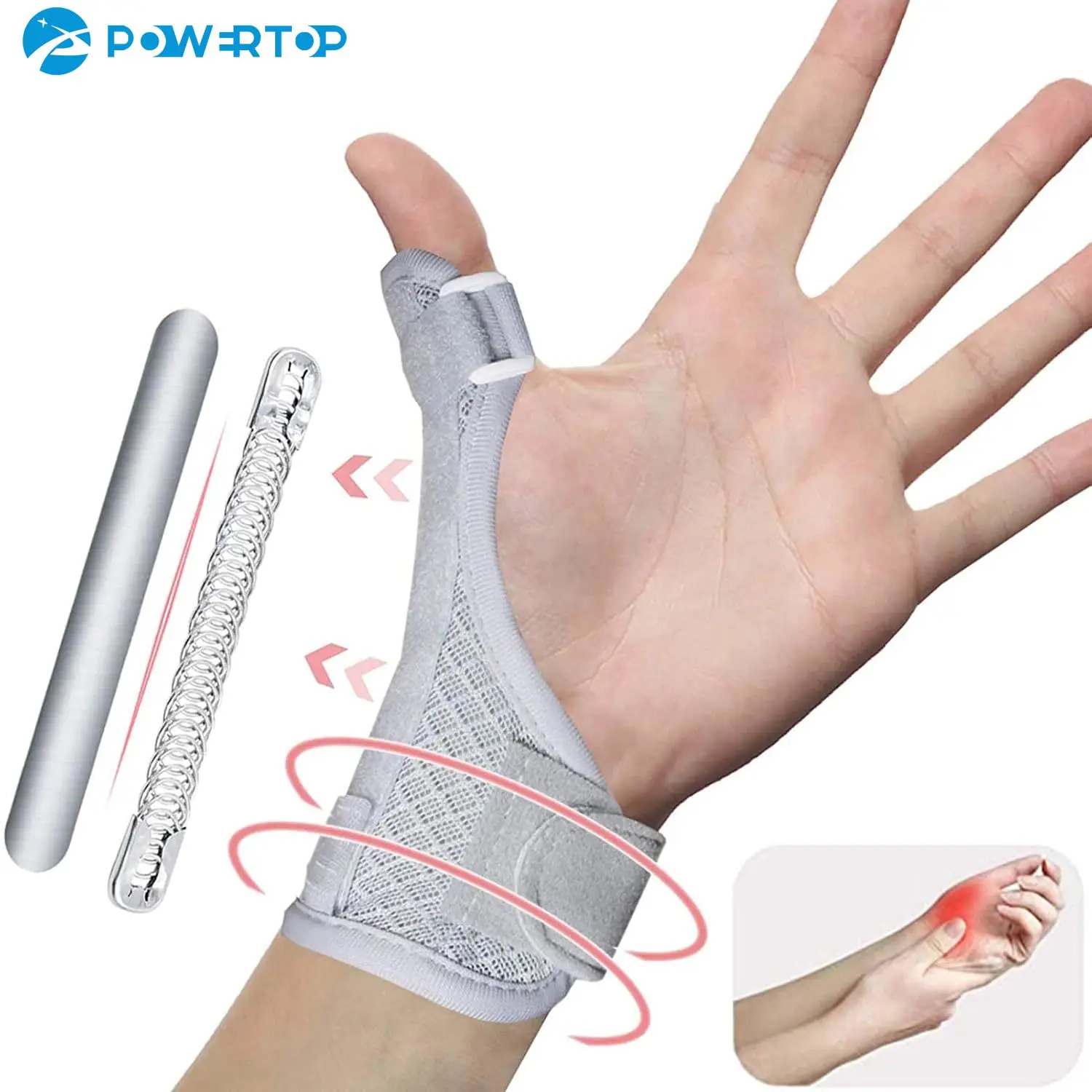 1Pc Thumb Splint Brace, Thumb & Wrist Stabilizer Splint for Trigger Thumb,Arthritis,Sprains,Carpal Tunnel -  Left or Right Hand