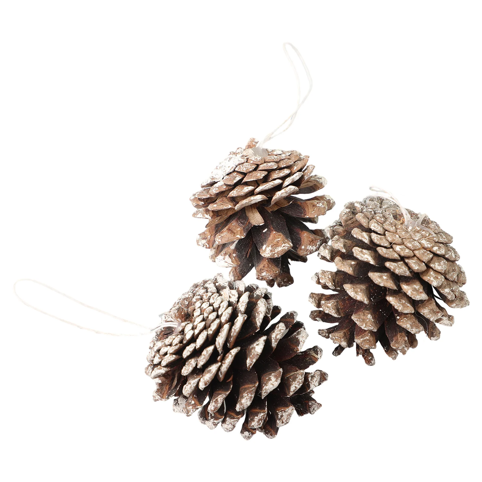 DIY Craft Decoration Must Have Natural Wood Powder Substrate Fake Pine Cone Set of 6 Small Pine Cones for Xmas