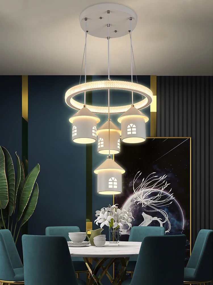 Dining Room Chandelier Four-Head Modern Minimalist Dining  Creative Personality New Internet Celebrity Led Dining Table Lamps