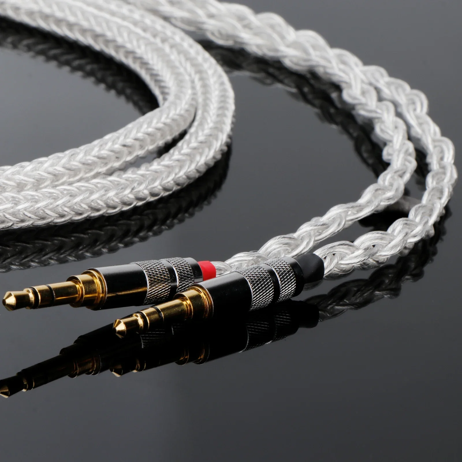 16-Core Pure Silver 2x 3.5mm Headphone Cable for Hifiman Arya HE1000se, HE6se, HE4xx - High Fidelity Sound with UPOCC Transmissi