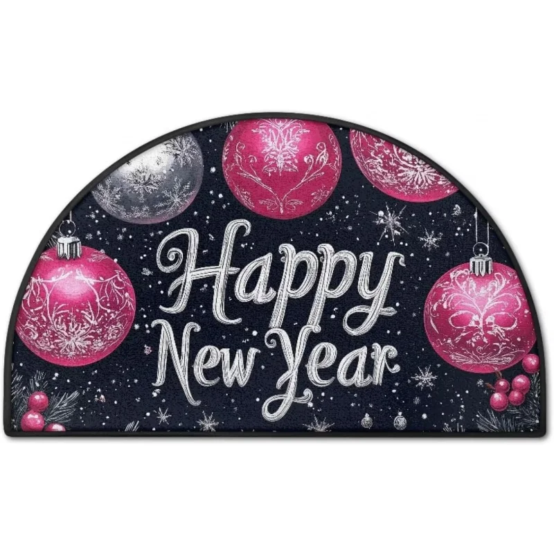 2025 New Year indoor and outdoor home decoration semi-circular bedroom living room floor mat 60X60cm