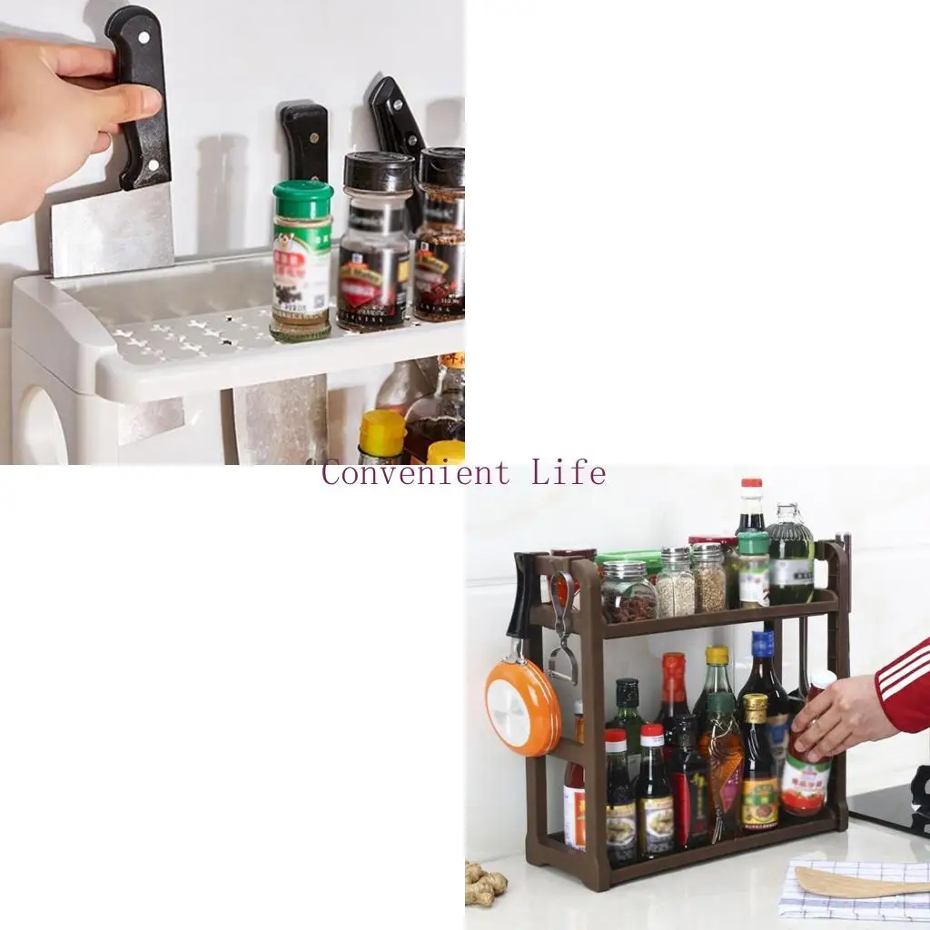

L1EE 2-Tier Kitchen Shelf Corner Storage Rack Seasoning Bottles Holder