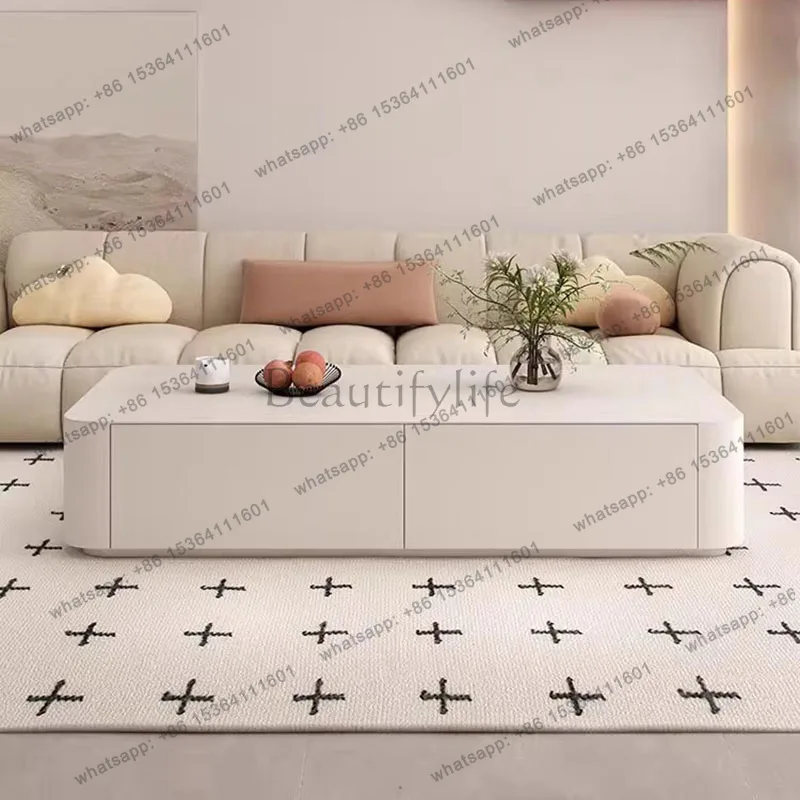 

Trendy Storage Coffee Table With Drawers Rectangle Minimalist Nordic Coffee Table Modern Luxury Table Basse Furniture Home