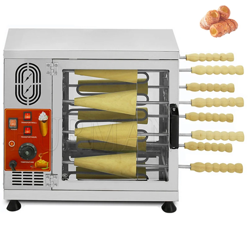 Commercial Chimney Cake Oven Machine Kurtos Kalacs Oven Ice Cream Bread Cone Baking Maker Hungarian Toaster 110v 220v