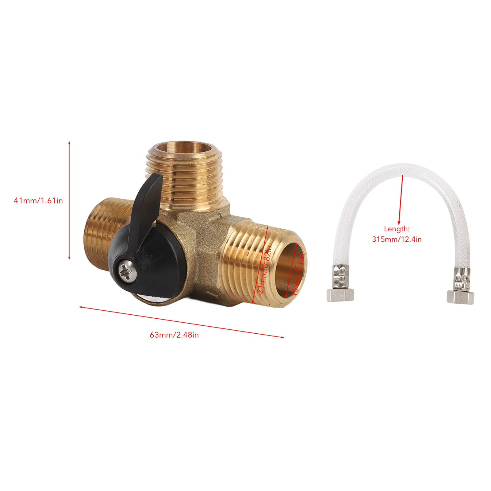 RV 12 بوصة طقم خرطوم معزز RV سخان المياه تجاوز عدة هيكل قوي النحاس 12 بوصة خرطوم معزز وتركيبات لليخوت