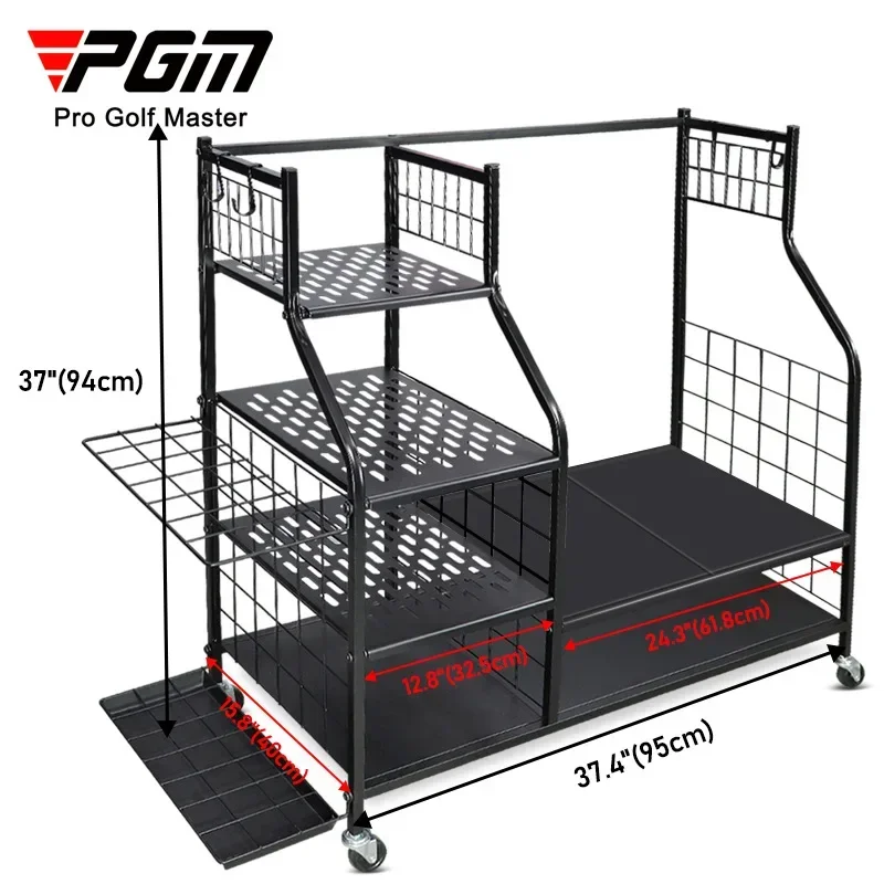 

PGM golf club storage rack, ball bag rack, multifunctional storage rack, home studio iron frame with wheels