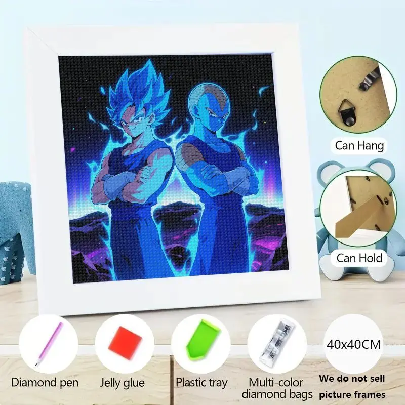 

1 шт. Dragon Ball Z Super Goku Super Saiyan Blue и Frieza 5D комплект алмазной живописи, полная дрель, сделай сам, вышивка стразами, художественное ремесло,
