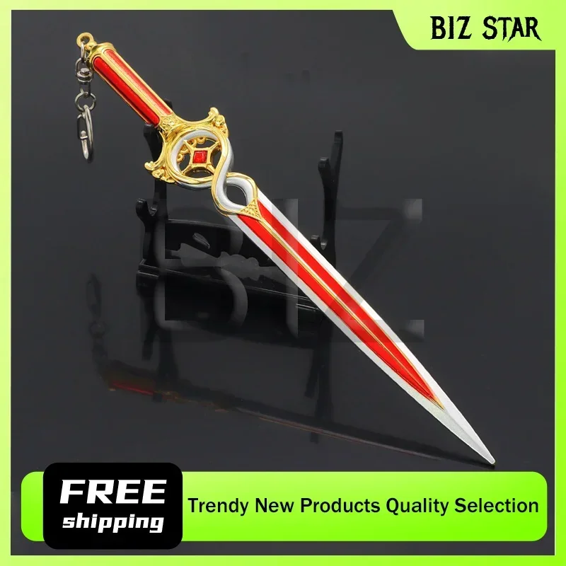 22cm/8.66in portão de baldur esquema de artesanato escarlate samurai espada periféricos de jogo chaveiro de metal modelos de armas acessórios de mesa