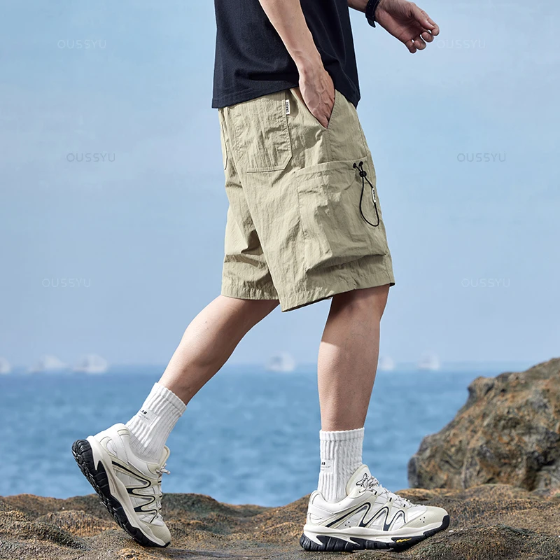 Brand Clothing New Summer Shorts Pants Men Cargo Work Thin Baggy Streetwear Joggers Knee Beach Short Pant Male Large Size M-4XL