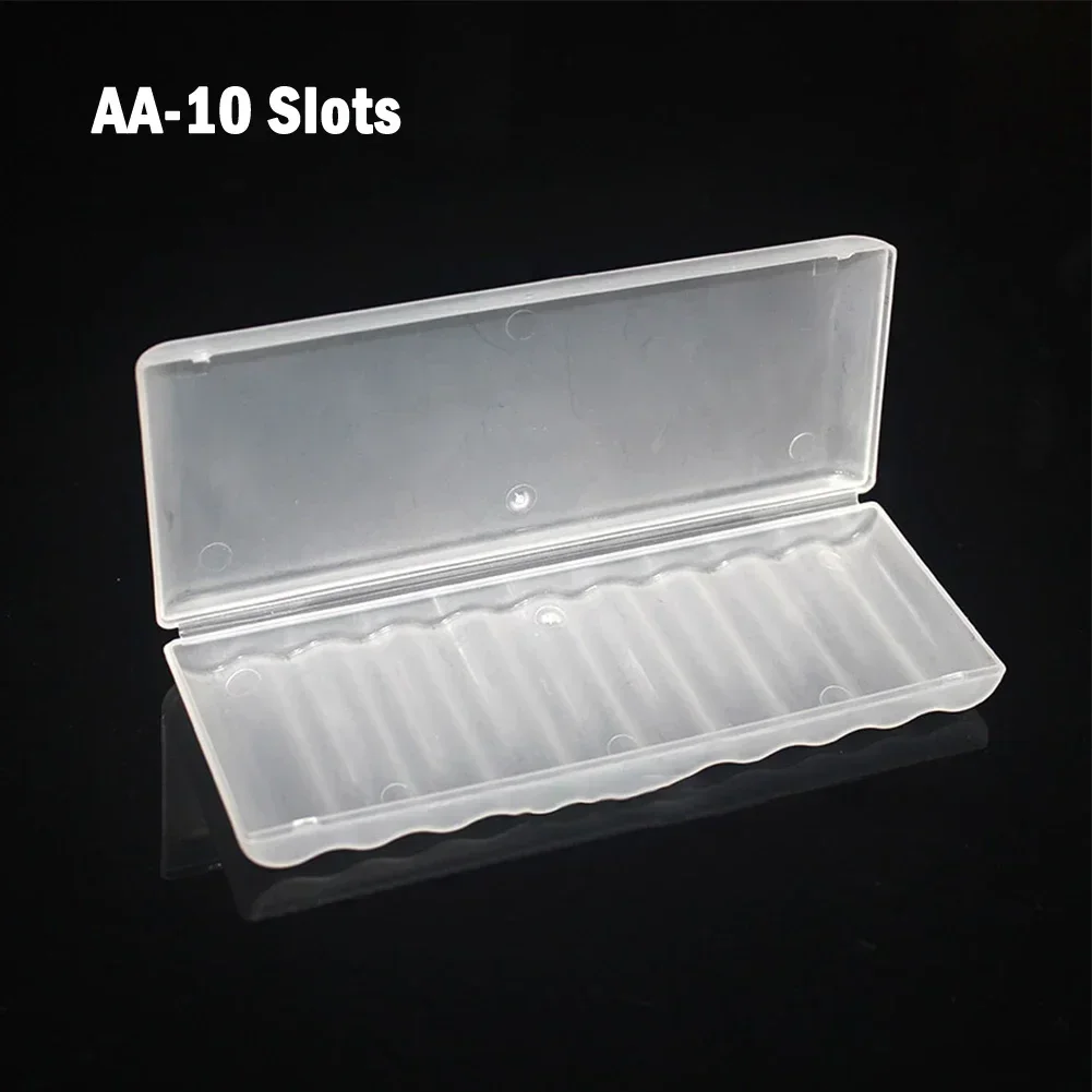 10 Slot Transparent White Plastic Battery Storage Box Hard Container Holder Case For AAA/AA/18650 Battery Organizer Accessories