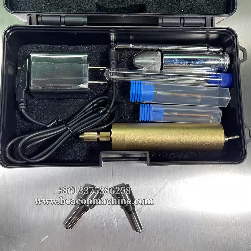 Diesel Common Rail Injector Nozzle Carbon Deposit Cleaning Tool Micro Hole Wire Brush Kit