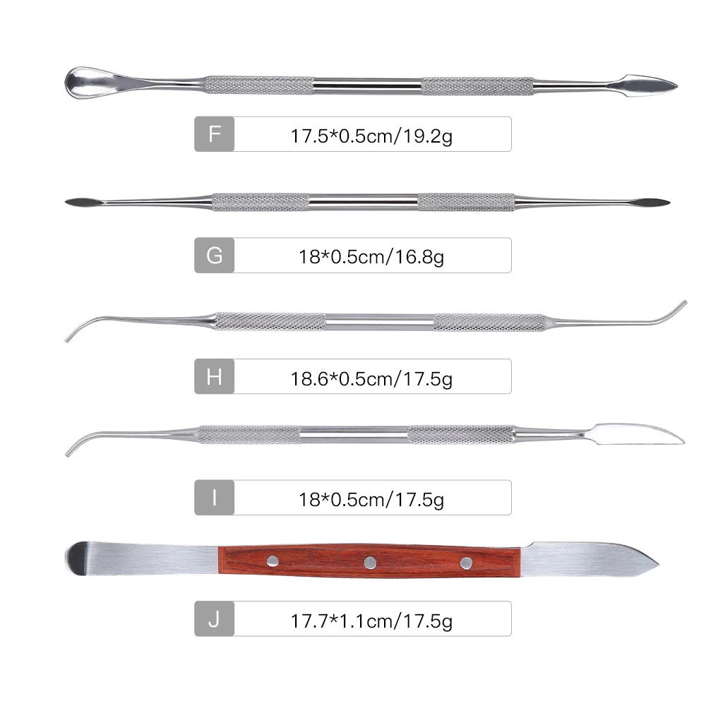 10Pc Dental Spachtel Gips Messer Praktische Edelstahl Vielseitig Zähne Wachs Carving Werkzeug Set Dental Instrument Zahnarzt Werkzeuge – Detail 10